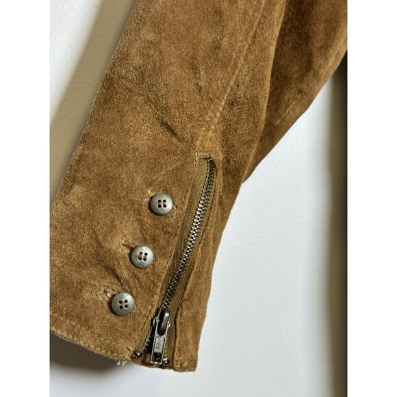Vintage Together!1980s brown suede leather jacket belt Small - Picture 8 of 10